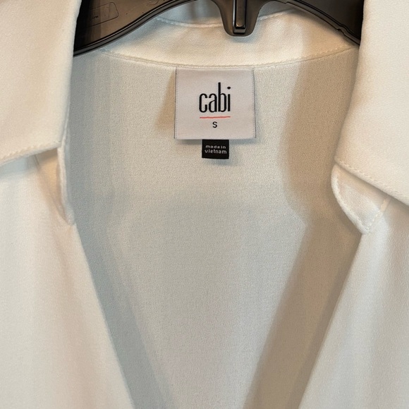 CAbi Replay Blouse White with Rolled Sleeves - Picture 2 of 4